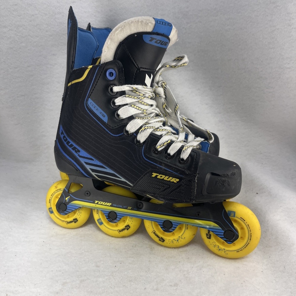 Tour Code 9.One Roller Hockey Skates Inline Size 5 Black Yellow Blue